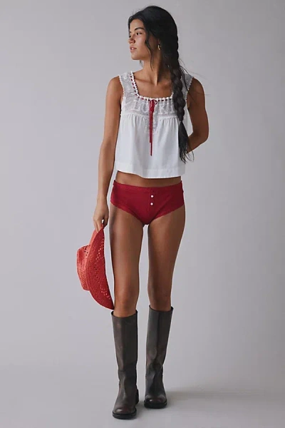 Frankies Bikinis X Bella Hadid Bluebell Cotton Brief In Cardinal, Women's At Urban Outfitters
