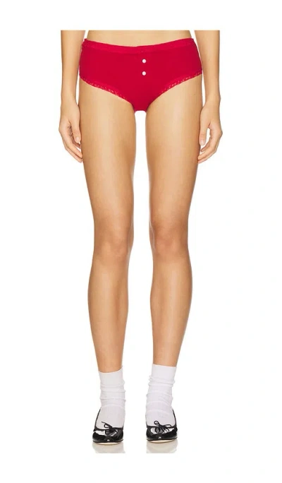 Frankies Bikinis X Bella Hadid Bluebell Rib Short In Red
