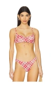 Frankies Bikinis X Bella Hadid Cola Bikini Top In Lover's Lane