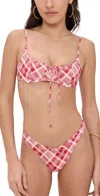 Frankies Bikinis X Bella Hadid Cola Bikini Top In Lover's Lane