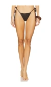 Frankies Bikinis X Bella Hadid Divine Leather Bikini Bottom In Cocoa