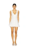 Frankies Bikinis X Bella Hadid Farm Mini Dress In Salt Air Eyelet