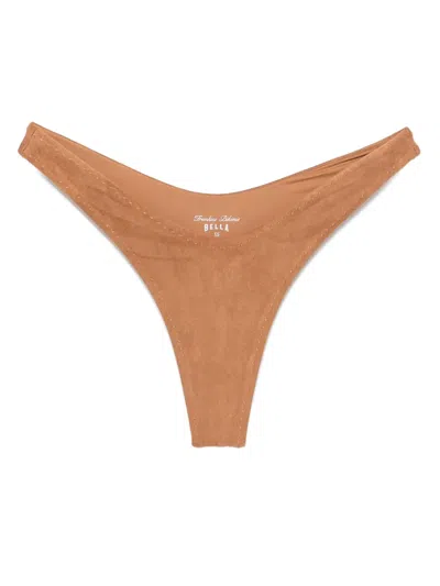 Frankies Bikinis X Bella Hadid Full Moon Suede Bikini Bottoms In Brown