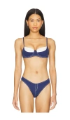 Frankies Bikinis X Bella Hadid Jolene Underwire Bikini Top In Summer Denim