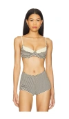 FRANKIES BIKINIS X BELLA HADID JOLENE STRIPED RIB BIKINI TOP