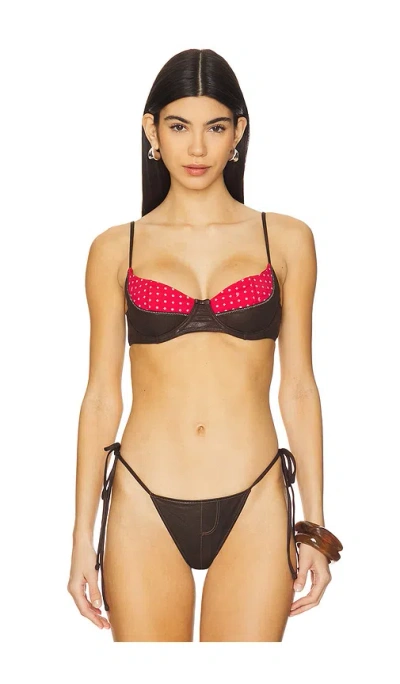 Frankies Bikinis X Bella Hadid Montana Bikini Top In Lovebug