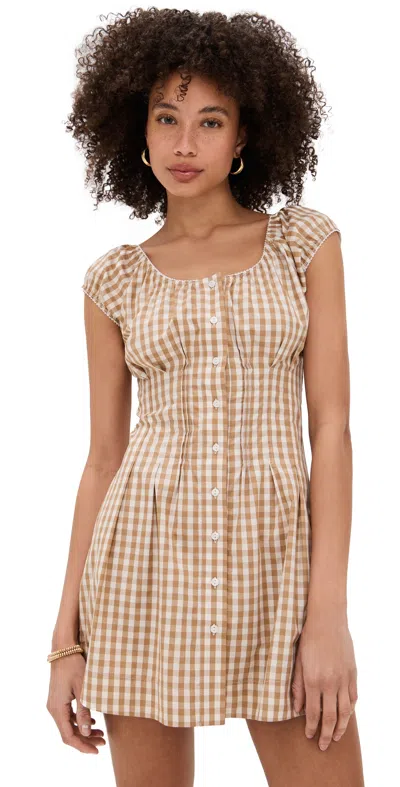 Frankies Bikinis X Bella Hadid Mustang Cotton Minidress Rodeo Gingham