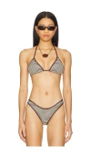FRANKIES BIKINIS X BELLA HADID NICK STRIPED RIB BIKINI TOP