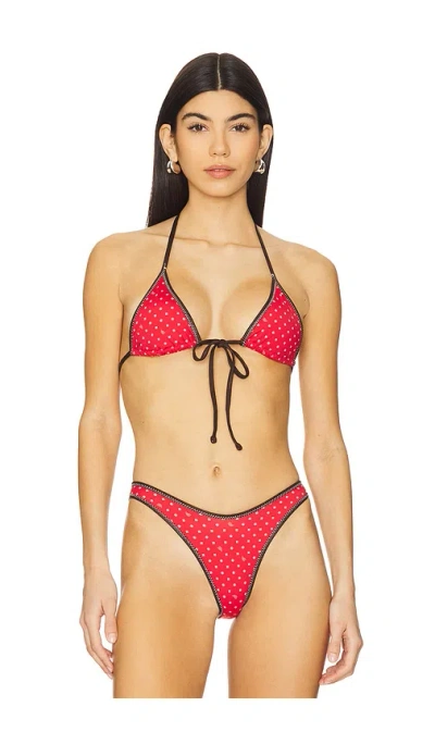 Frankies Bikinis X Bella Hadid Paradise Bikini Top In Lovebug