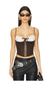 Frankies Bikinis X Bella Hadid Ranch Top In Brown