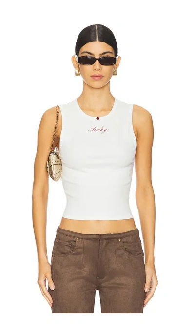 Frankies Bikinis X Bella Hadid Reno Rib Tank In Lone Star White