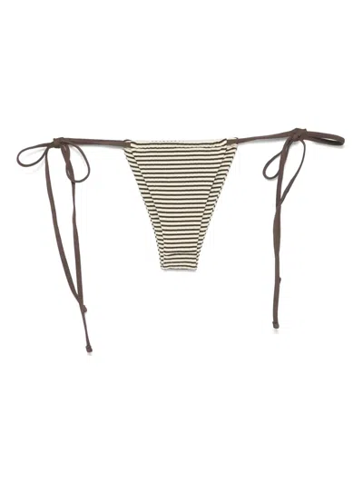 Frankies Bikinis X Bella Hadid Tia String Bikini Bottoms In Brown
