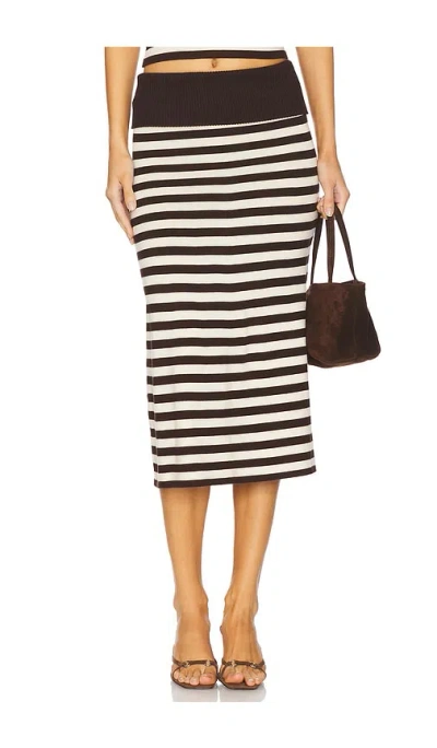 Frankies Bikinis X Bella Hadid Tucker Midi Skirt In Cowboy Stripe