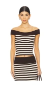 Frankies Bikinis X Bella Hadid Tucker Top In Cowboy Stripe
