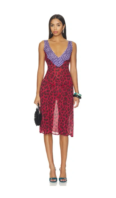 Frankies Bikinis X Devon Lee Carlson Stevie Chiffon Midi Dress In Shopoholic