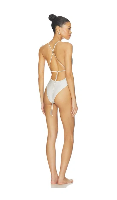 Frankies Bikinis X Jennie Agnes Satin One Piece In White