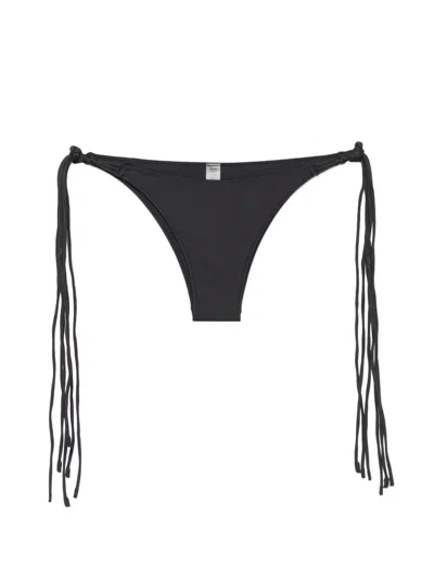 Frankies Bikinis X Jennie Camille Fringe-detail Bikini Bottoms In Black