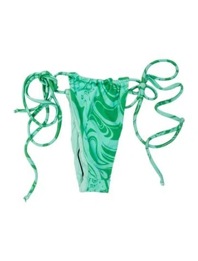 Pre-owned Frankies Bikinis X Naomi Osaka Tie-dye Print Bottoms In Green