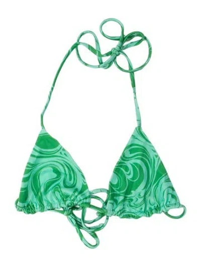 Pre-owned Frankies Bikinis X Naomi Osaka Tie-dye Print Top In Green