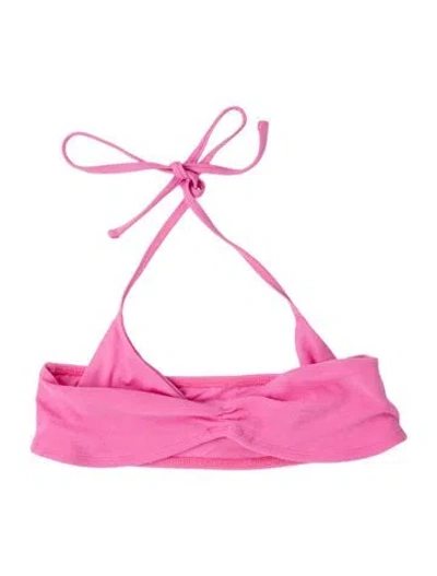 Pre-owned Frankies Bikinis X Naomi Top In Pink