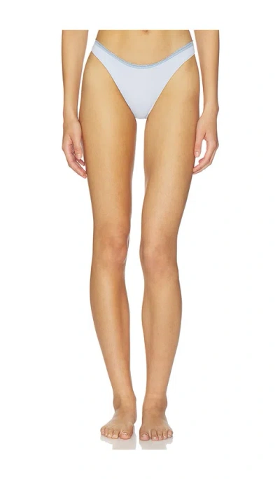 Frankies Bikinis X Paige Lorenze Dove Ribbed Bikini Bottom In Blue