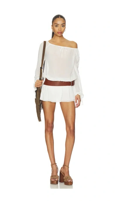 Frankies Bikinis X Paige Lorenze Forever Yours Chiffon Mini Dress In White