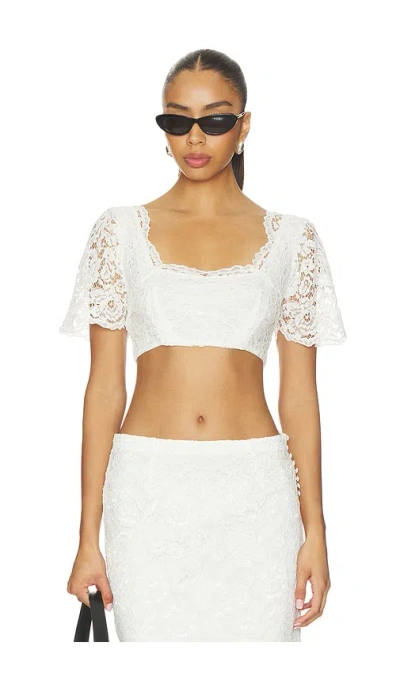 Frankies Bikinis X Paige Lorenze Honeymoon Lace Blouse In White