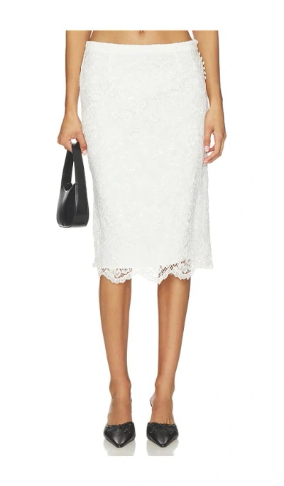 Frankies Bikinis X Paige Lorenze Honeymoon Lace Midi Skirt In White