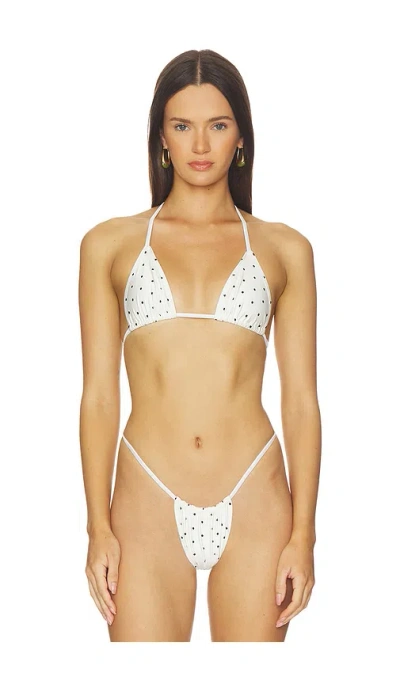Frankies Bikinis X Paige Lorenze Nick Satin Bikini Top In Multi