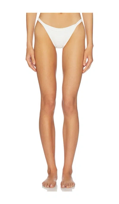 Frankies Bikinis X Paige Lorenze Tide Knit Bikini Bottom In White