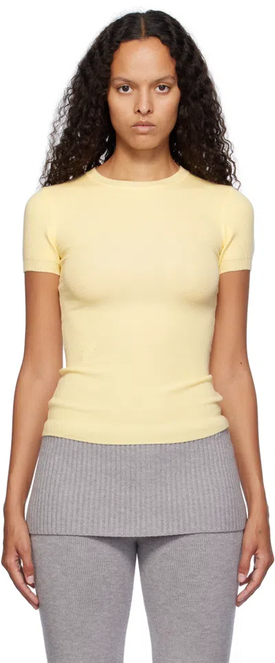 Frankies Bikinis Yellow Mulholland Knit Sweater In Vanilla Sugar