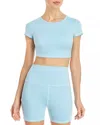 Frankies Bikinis Zippy Baby Tee Top In Baby Blue In Blue