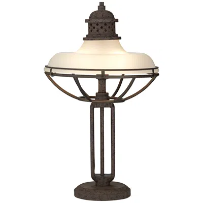 Franklin Iron Works 26 1/2" Dome Glass And Metal Industrial Table Lamp