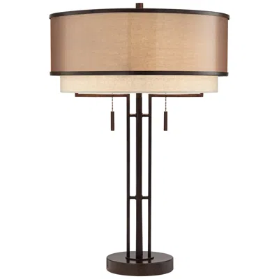 Franklin Iron Works Andes Double Shade Industrial Lamp With Dimmer