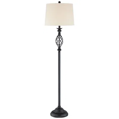 Franklin Iron Works Annie 63" High Bronze Iron Scroll Floor Lamp