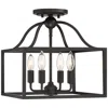 Franklin Iron Works Baxter 13" Black Open Cage 4-light Ceiling Light