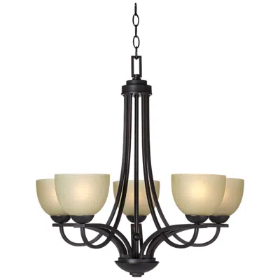 Franklin Iron Works Bennington 26" Italian Bronze 5-light Chandelier