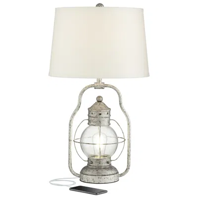 Franklin Iron Works Bodie 26" Lantern Night Light Usb Table Lamp