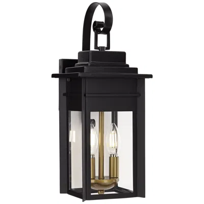 Franklin Iron Works Bransford 17" High Black-brass Outdoor Wall Light