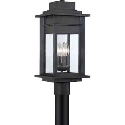 Franklin Iron Works Bransford 19 1/2" Black-gray Outdoor Post Light