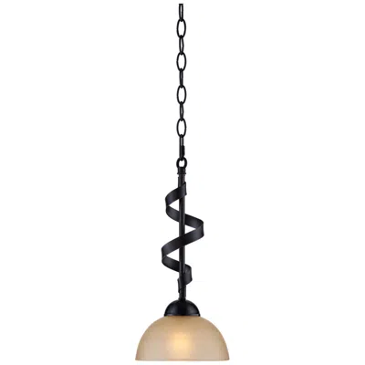 Franklin Iron Works Bronzeador 7" Wide Spiral Ribbon Mini Pendant