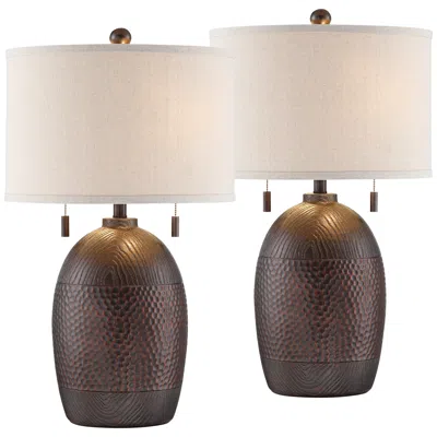 Franklin Iron Works Byron 27 1/2" Pull Chain Table Lamps Set Of 2