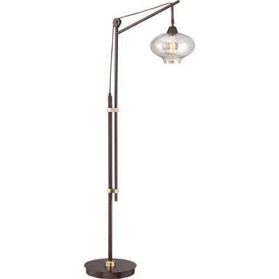 Franklin Iron Works Calyx 66" Cognac Glass And Bronze Led Floor Lamp