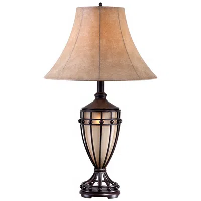 Franklin Iron Works Cardiff 33" High Iron Night Light Urn Table Lamp
