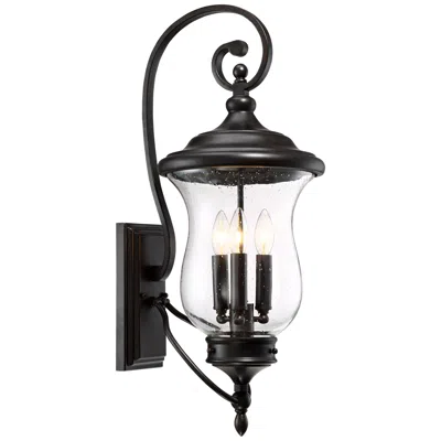 Franklin Iron Works Carriage 26 3/4" Bronze 3-light Outdoor Wall Light