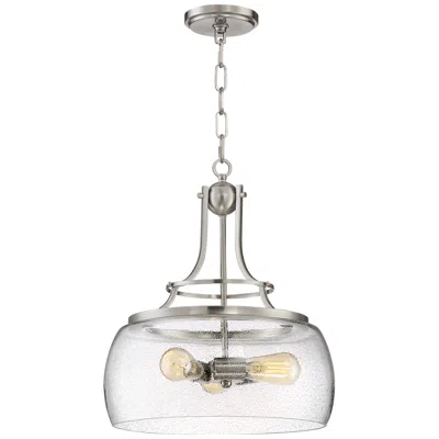 Franklin Iron Works Charleston 16" Nickel 3-light Led Pendant Light