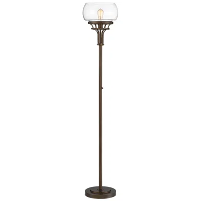 Franklin Iron Works Charleston 72 1/2" Bronze Floor Lamp With Usb Dimmer