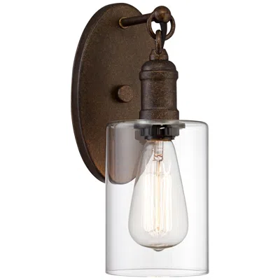 Franklin Iron Works Cloverly 11 3/4" Bronze Downlight Led Wall Sconce