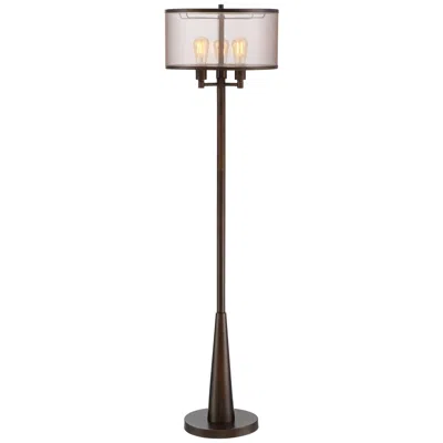 Franklin Iron Works Durango 62" Bronze Floor Lamp With Edison Bulbs
