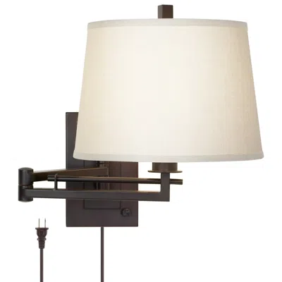Franklin Iron Works Easley 15" Bronze Plug-in Swing Arm Wall Lamp